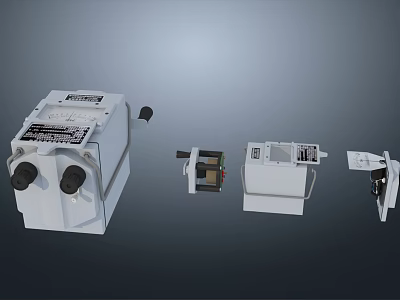 Industrial Equipment Components With White Casing Mechanical And Electrical Parts 3d model