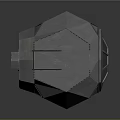 Gray Polyhedral Mechanical Equipment With Circular Components And Industrial Structure