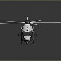 White Modern Helicopter With Sleek Body And Rotors On Reflective Surface