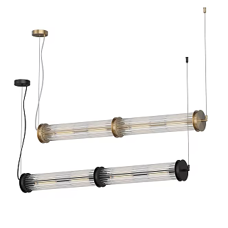 Modern Long Strip Chandelier Restaurant Chandelier Glass Chandelier Metal Chandelier Linear Chandelier 3d model