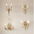 Elegant Ornate Gold Wall Lamps With Decorative Lampshades And Classic Design