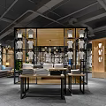 Modern Clothing Store Interior With Wooden Metal Racks Hanging Clothes And Bright Lighting