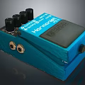 Blue Harmonizer Effects Pedal With Vintage Design And Black Knobs
