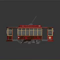 Vintage Red Tram Model Featuring Gray Roof Trolley Pole And Smolensk Lettering
