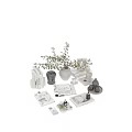 Elegant Modern Decorative Ornament Set With Ceramic Vase Foliage Books Candles And Trays