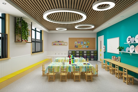 Modern Kindergarten Art Classroom 3d model