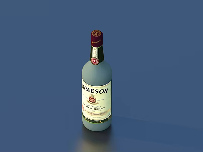 wine bottle white wine food 3d model