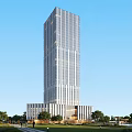 Modern Hotel Building With Tall Glass Facade Surrounded By Greenery Lawn And Trees