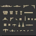 Decorative Wooden Carvings With Various Ornamental Shapes And Intricate Patterns For Home Decor