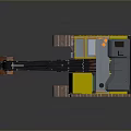 Volvo Tracked Utility Vehicle Excavator With Yellow Black Exterior And Blue Cabin Design