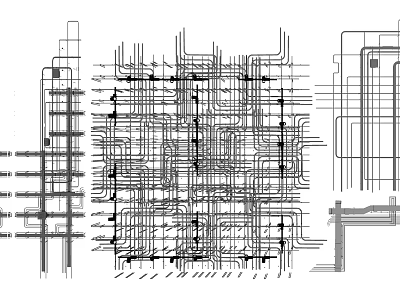 Schematic Architectural Pipe System Layout Design With Structural Lines And Details 3d model