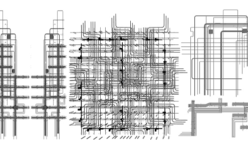 Industrial LOFT pipeline ceiling exhaust pipeline through pipeline ceiling 3d model