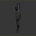 Character Costume 3D Model With Sleeveless Top Belted Vest Pants And Boots