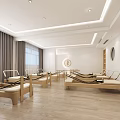 Bright Modern Pilates Studio With Reformer Equipment And Large Windows 3d model