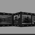Black and White Photography Display Wall With Multiple Framed Panels In Exhibition Space