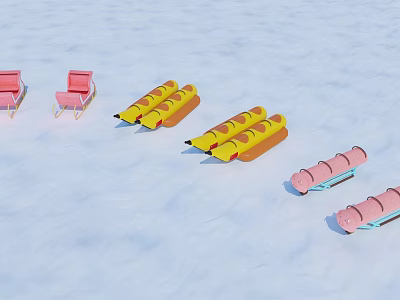 Snowboard Snowboard Sled Piggy Ski Ski Unpowered Amusement Equipment Children's Amusement Equipment 3d model
