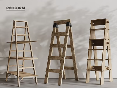 High Quality Wooden Hardware Tools Ladders for Home and Construction Projects 3d model