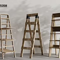 High Quality Wooden Hardware Tools Ladders for Home and Construction Projects 3d model