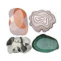 Modern Unique Shaped Rugs with Abstract Colorful Patterns and Irregular Designs 3d model