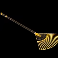 Garden Rake With Wooden Handle And Metal Tines For Garden Accent Landscaping