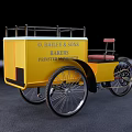 Yellow Delivery Cart For O Bailey & Sons Bakers With Company Name