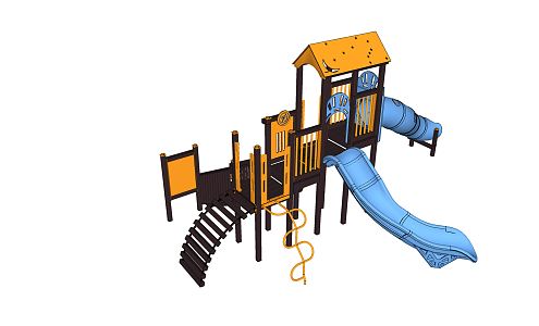 modern slide children's equipment children's entertainment area equipment 3d model