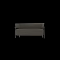 Gray Fabric Sofa with Black Metal Legs Modern Design Comfortable Seating 3d model