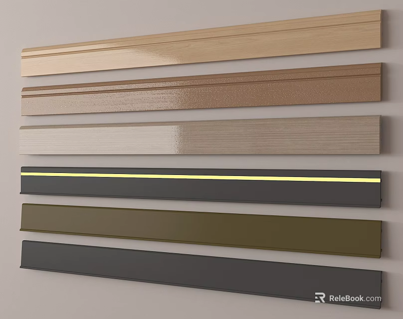 Various Colored Decorative Trim Components With Different Materials For Interior Design 3d model 