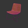Modern Brown Leather Chair with Black Metal Frame and Minimalist Design