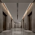 Modern Hotel Corridor Interior With Wooden Walls Room Numbers Carpet And Lighting