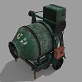 Industrial Green Concrete Mixer With Rotating Drum Steel Frame And Movable Wheels For Construction Sites
