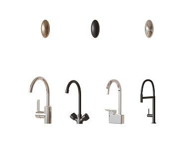 faucet metal faucet kitchen faucet minimalist faucet stainless steel faucet 3d model