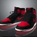 Stylish Black Red White High Top Sneakers With Nike Swoosh And Casual Design