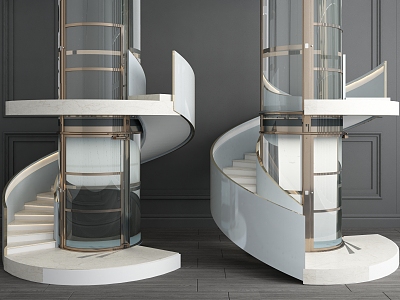 Modern revolving staircase revolving staircase sightseeing elevator model