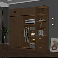 Modern Wooden Wardrobe Design With Hanging Space Shelves Drawers And Decorative Storage