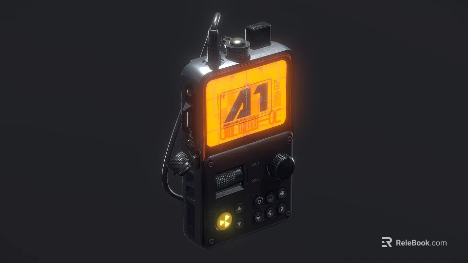 Advanced Industrial Control Equipment With Orange A1 Display Screen And Control Knobs 3d model 