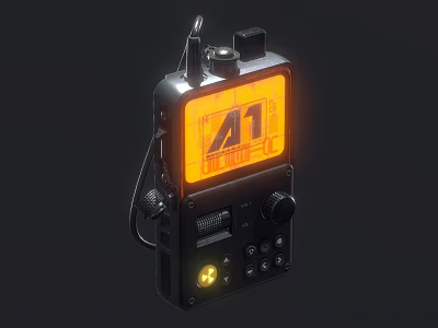 Advanced Industrial Control Equipment With Orange A1 Display Screen And Control Knobs 3d model