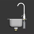 Modern White Square Washbasin With Sleek White Faucet In Bathroom Design