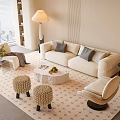 Modern Sofa Coffee Table Combination Sofa Carpet Floor Lamp 3d model