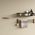 Poliform Modern Wall Mounted Bathroom Shelf With Toiletries And Towel Storage