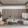 Modern sofa coffee table combination 3d model