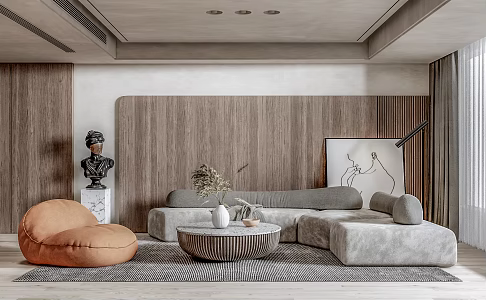 Modern sofa coffee table combination 3d model