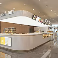 Sweet Dessert Shop Interior With Glass Display Cases And Fresh Pastries