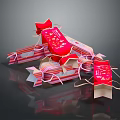 Festive Colorful Candy Treats With Red Striped Packaging And Bow Decorations