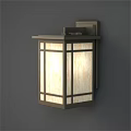 Modern Wall Sconce with Geometric Frame Frosted Glass Shade and Warm Illumination