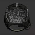 Green Aviation Helmet With Black Visor Metal Parts And Straps