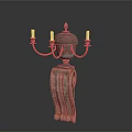 Decorative Metal Candelabra With Three Candle Arms And Scroll Base 3d model
