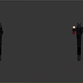 Futuristic Sci Fi Weapon Design With Two Black Guns And Red Accents