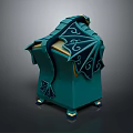 Teal Decorative Storage Box With Wing Shaped Design And Ornate Patterns For Home Living