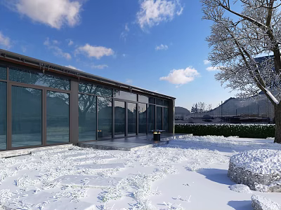 modern snow landscape snow architecture 3d model